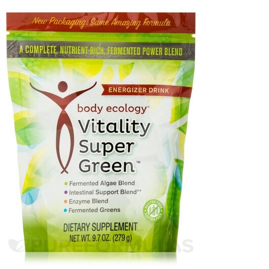 Основне фото товара Body Ecology, Vitality SuperGreen Powder, Суперфуд, 279 г