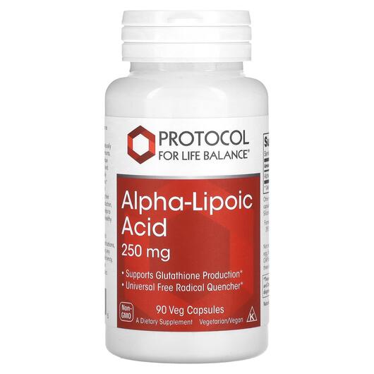 Основне фото товара Alpha-Lipoic Acid 250 mg, Альфа-ліпоєва, 90 капсул