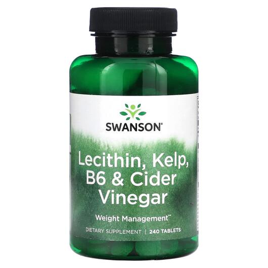 Основне фото товара Swanson, Lecithin Kelp B6 & Cider Vinegar, Лецитин, 240 табле
