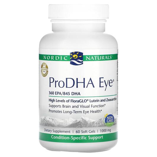 Основне фото товара Nordic Naturals, ProDHA Eye 500 mg, Омега 3, 60 капсул