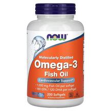 Омега 3 Molecularly Distilled Omega-3 NOW 200 капсул