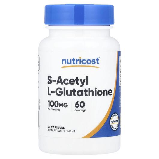 Основне фото товара S-Acetyl L-Glutathione 100 mg, S-ацетил L-глутатіон, 60 капсул