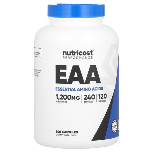 Основне фото товара Nutricost, Performance EAA 1200 mg, Амінокислоти, 240 капсул