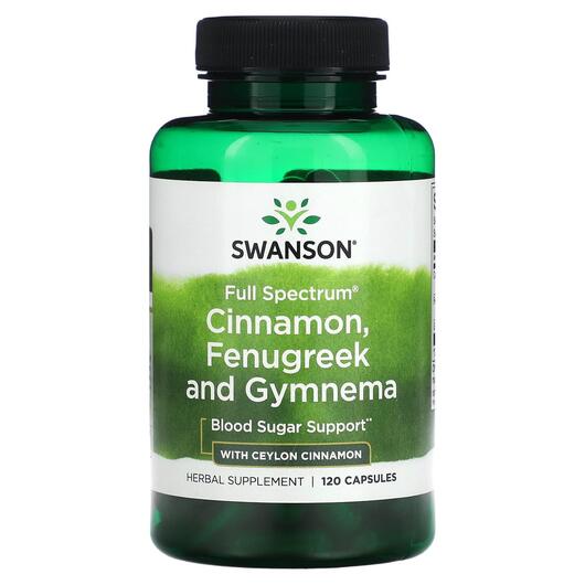 Основне фото товара Full Spectrum Cinnamon Fenugreek & Gymnema, Екстракт кориці, 