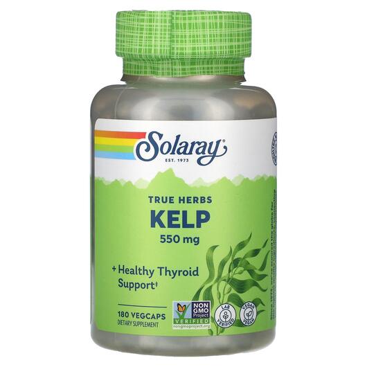 Основне фото товара Solaray, True Herbs Kelp 550 mg, Ламінария, 180 капсул