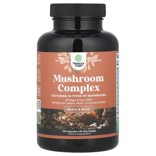 Основне фото товара Nature's Craft, Mushroom Complex, Гриби, 120 капсул