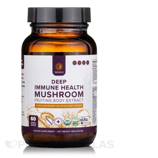 Основное фото товара Грибы, Organic Deep Immune Health Mushroom, 60 капсул