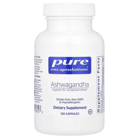 Основне фото товара Pure Encapsulations, Ashwagandha, Ашваганда, 120 капсул