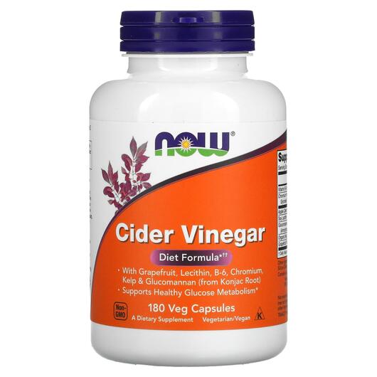 Основне фото товара NOW, Cider Vinegar, Яблочный уксус, 180 капсул
