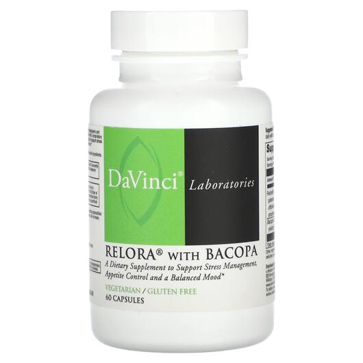 Основне фото товара DaVinci Laboratories, Relora With Bacopa, Релора, 60 капсул
