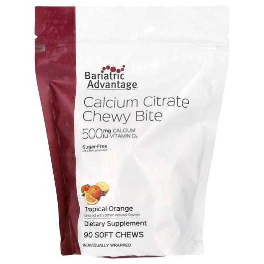 Основне фото товара Calcium Citrate Chewy Bite Sugar Free, Цитрат Кальцію, 90 таблето