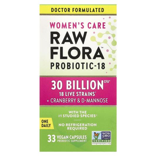 Основне фото товара Women's Care Raw Flora Probiotic-18, Пробіотики для жінок, 3