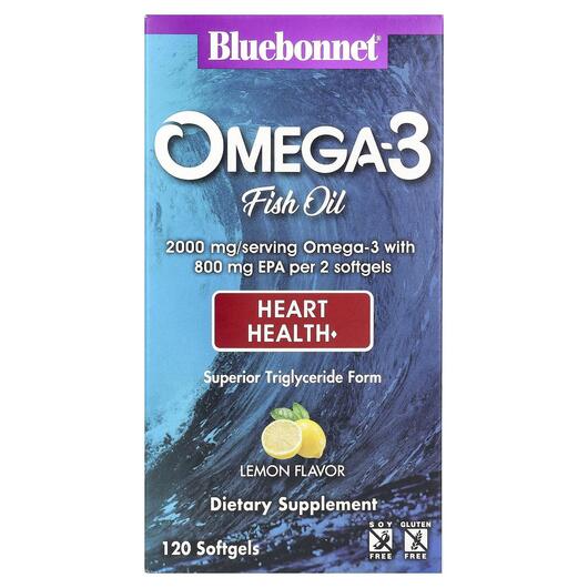 Основне фото товара Natural Omega-3 Heart Formula, Риб'ячий жир Омега-3, 120 кап