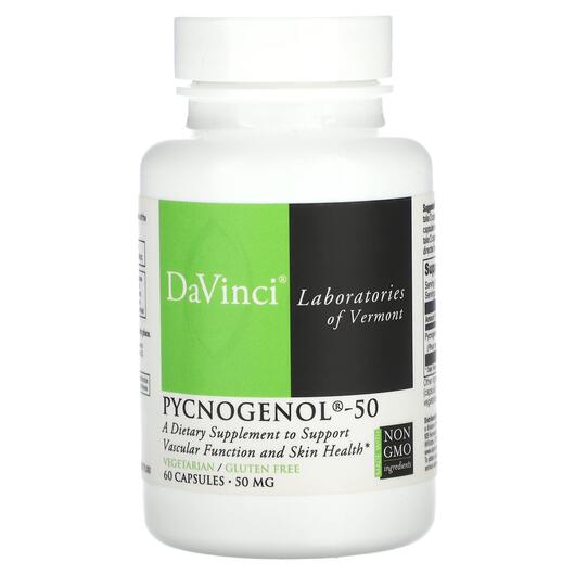 Основне фото товара DaVinci Laboratories, Pycnogenol-50 50 mg, Пікногенол, 60 капсул