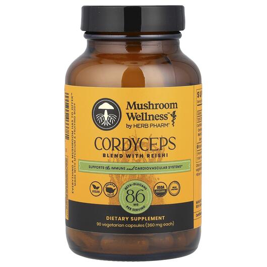 Основне фото товара Mushroom Wellness Cordyceps Blend with, Гриби Кордицепс, 90 капсу