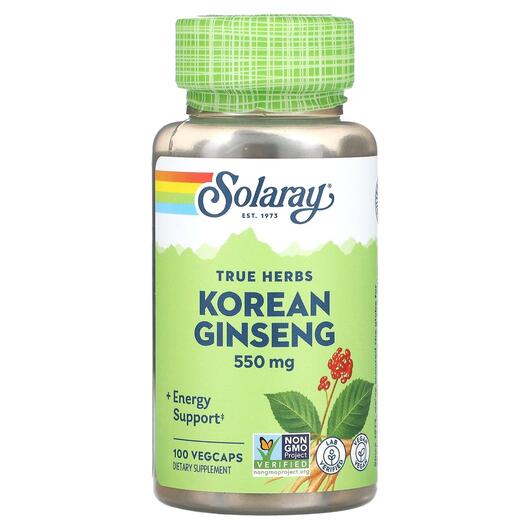 Основне фото товара Korean Ginseng 550 mg, Женьшень звичайний 550 мг, 100 капсул
