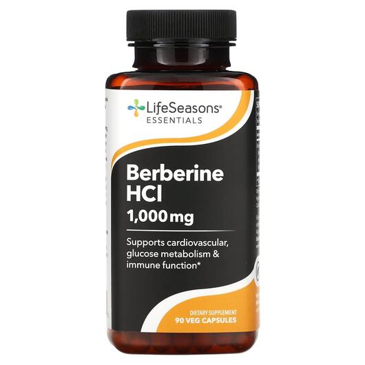Основне фото товара LifeSeasons, Berberine HCl 1000 mg, Берберин, 90 капсул