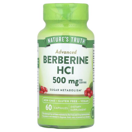 Основне фото товара Nature's Truth, Advanced Berberine 500 mg, Берберин, 60 капс