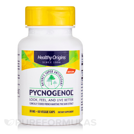 Основне фото товара Healthy Origins, Pycnogenol 30 mg, Пікногенол, 60 капсул