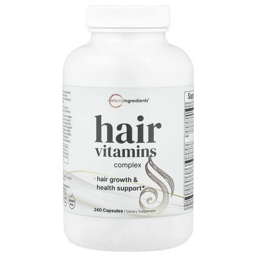 Основне фото товара Micro Ingredients, Hair Vitamins Complex, Вітаміни, 240 капсул