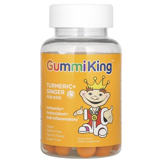 Основне фото товара Turmeric + Ginger For Kids, Екстракт кореня куркуми, 60 таблеток