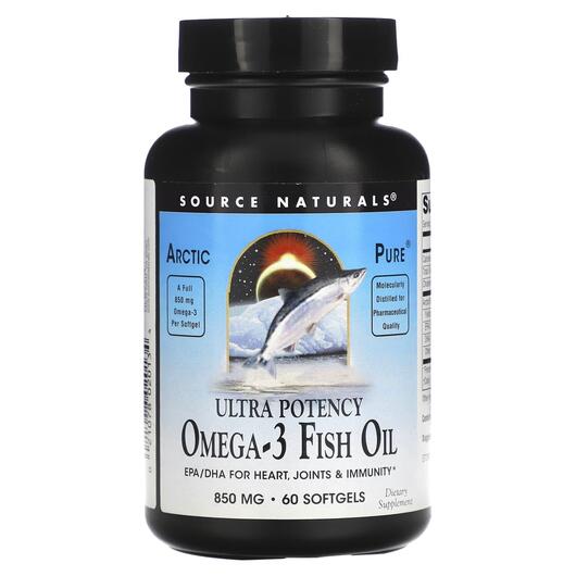 Основне фото товара Arctic Pure Omega 3 Fish Oil Ultra Potency 850, Омега 3, 60 капсу