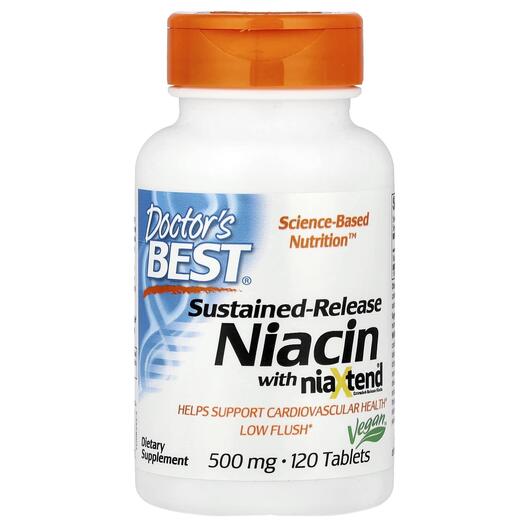 Основне фото товара Niacin with niaXtend 500 mg, Ніацин 500 мг, 120 таблеток