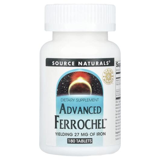 Основне фото товара Source Naturals, Advanced Ferrochel, Залізо, 180 таблеток