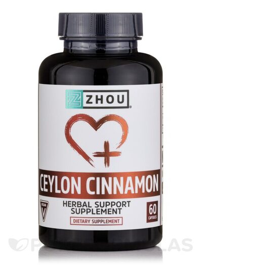 Основне фото товара Zhou Nutrition, Ceylon Cinnamon, Екстракт кориці, 60 капсул