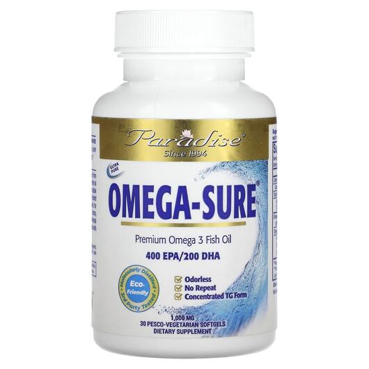Основне фото товара Med Vita Omega Sure Omega 3 Fish Oil 1000 mg, Омега 3, 30 капсул