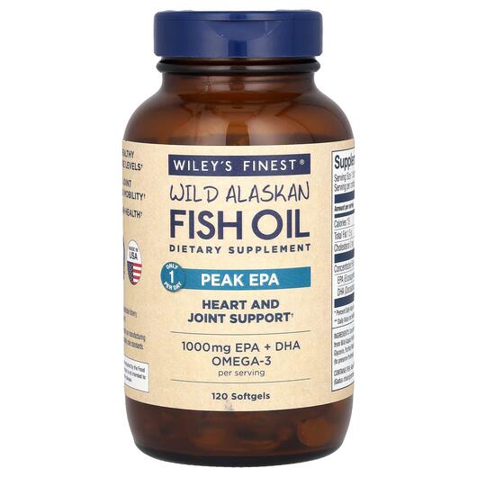 Основне фото товара Wiley's Finest, Wild Alaskan Fish Oil, Омега 3, 120 капсул