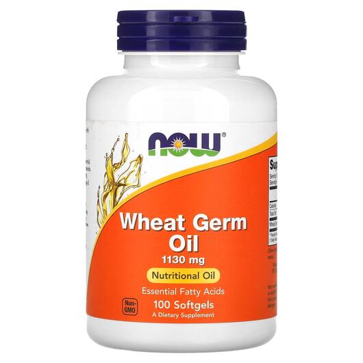 Основне фото товара NOW, Wheat Germ Oil, Олія із зародків пшениці 1130 мг, 100 капсул