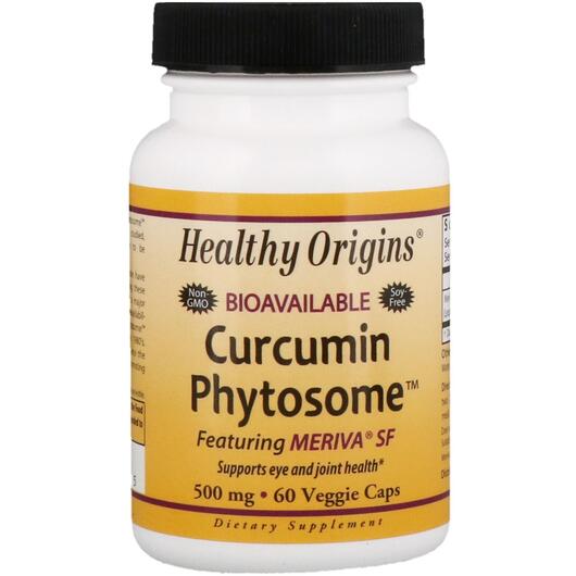 Основне фото товара Healthy Origins, Curcumin Phytosome, Куркумін 500 мг, 60 капсул