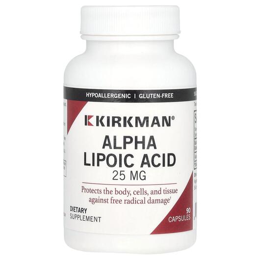 Основне фото товара Kirkman, Alpha Lipoic Acid 25 mg, Альфа-ліпоєва, 90 капсул