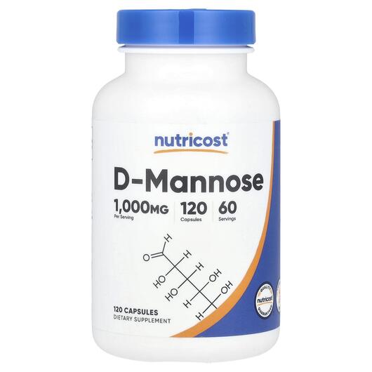 Основне фото товара Nutricost, D-Mannose 1000 mg, Д-манноза, 120 капсул