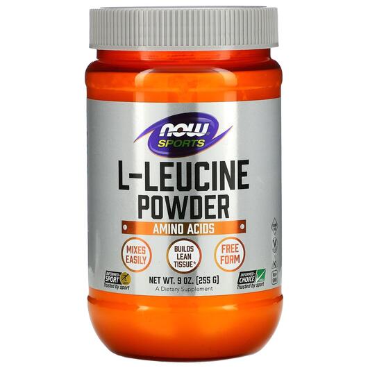 Основне фото товара NOW, L-Leucine Powder, L-Лейцин в порошку, 255 г