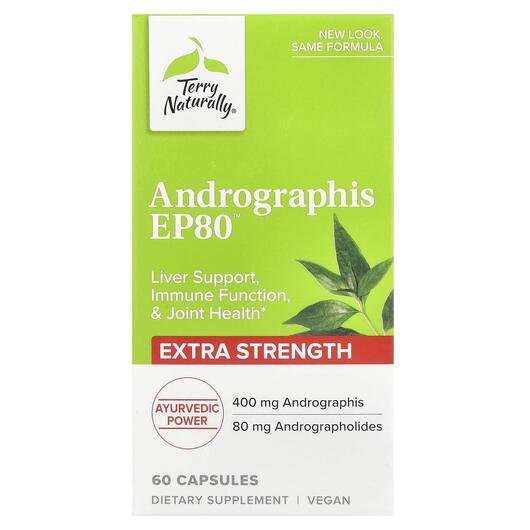 Основне фото товара Andrographis EP80 Extra Strength, Андрографіс, 60 капсул