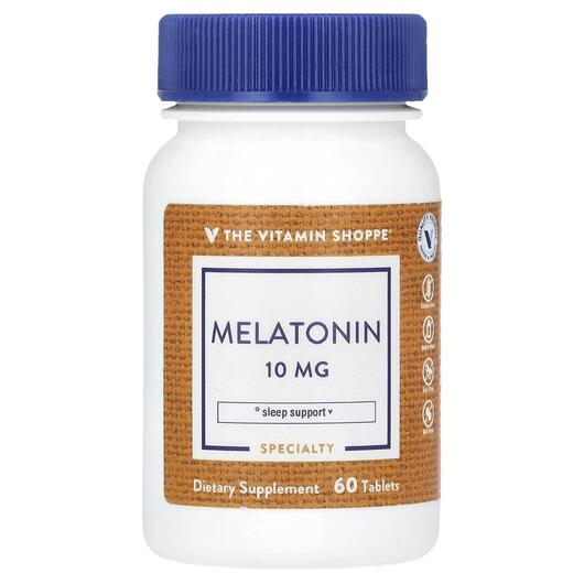 Основне фото товара TheVitaminShoppe, Melatonin 10 mg, Мелатонін, 60 таблеток