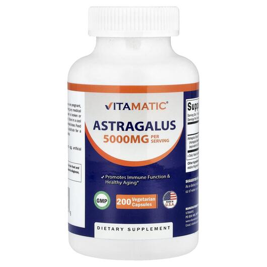 Основне фото товара Vitamatic, Astragalus 5000 mg, Астрагал, 200 капсул