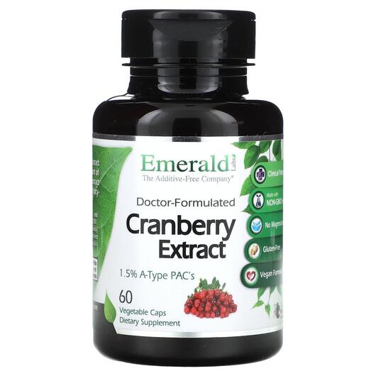 Основне фото товара Emerald, Cranberry Extract, Журавлина, 60 капсул