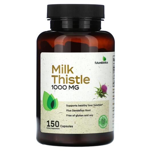 Основне фото товара Future Biotics, Milk Thistle 1000 mg, Розторопша, 150 капсул