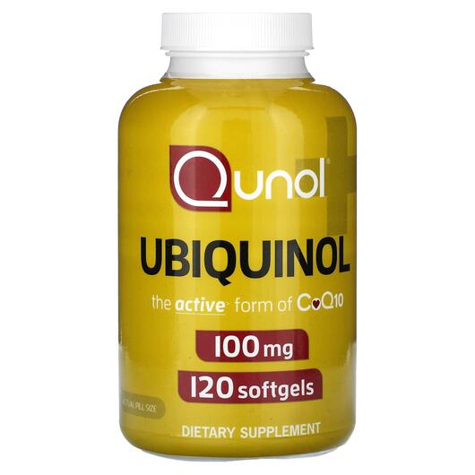 Основне фото товара Qunol, Ubiqunol 100 mg, Убіхінол, 120 капсул