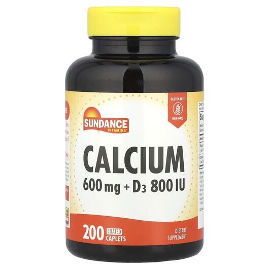 Основне фото товара Sundance Vitamins, Calcium + D3, Кальцій, 200 таблеток