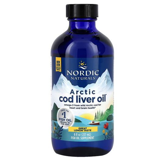 Основне фото товара Arctic Cod Liver Oil Lemon, Олія печінки тріски, 237 мл
