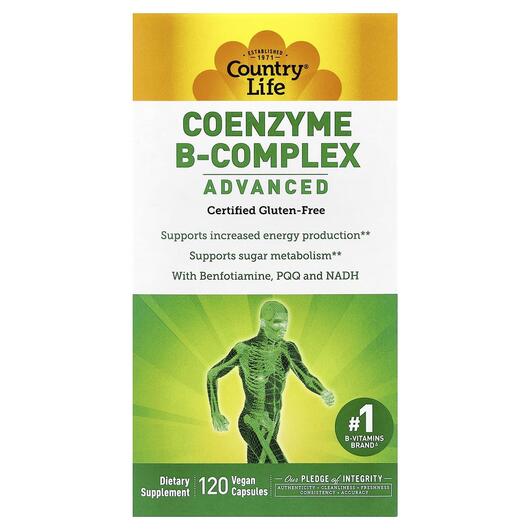 Основне фото товара Country Life, Coenzyme B-Complex Advanced, B-комплекс, 120 капсул