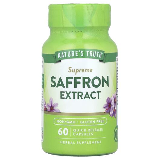 Основне фото товара Nature's Truth, Supreme Saffron Extract, Шафран, 60 капсул