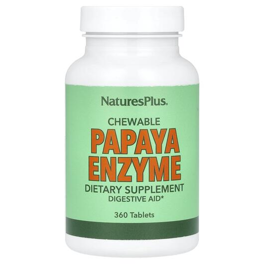 Основне фото товара Chewable Papaya Enzyme Supplement, Жувальний фермент Папайї, 360 