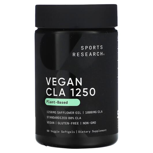 Основне фото товара CLA 1250 Plant Based 1250 mg, Лінолева кислота, 90 капсул