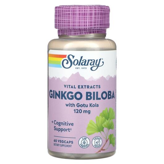 Основне фото товара Vital Extracts Ginkgo Biloba With Gotu Kola, Гінкго Білоба, 60 ка