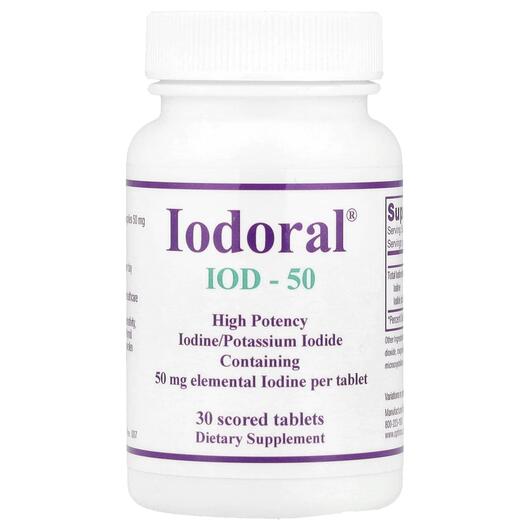 Основне фото товара Optimox, Iodoral IOD-50 50 mg, Йодорал Йод, 30 таблеток